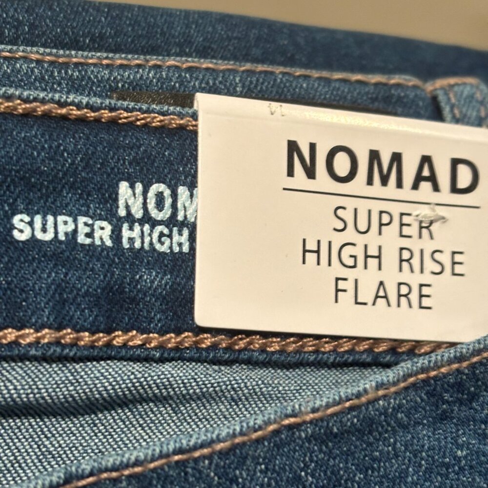 Nicole miller New York Women Nomad Super High Rise Flare Jeans Sz 14/ Blue - Picture 11 of 12